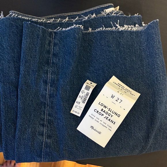 Madewell Dark Blue Ankle Crop Jeans - Picture 1 of 5